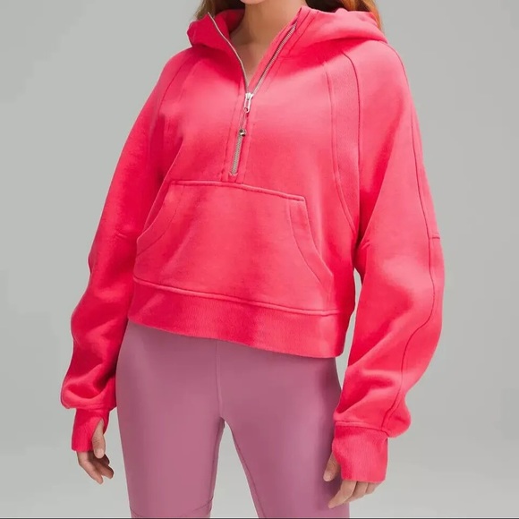 lululemon athletica Tops New Lululemon Oversized Scuba Half Zip Lip Gloss Poshmark